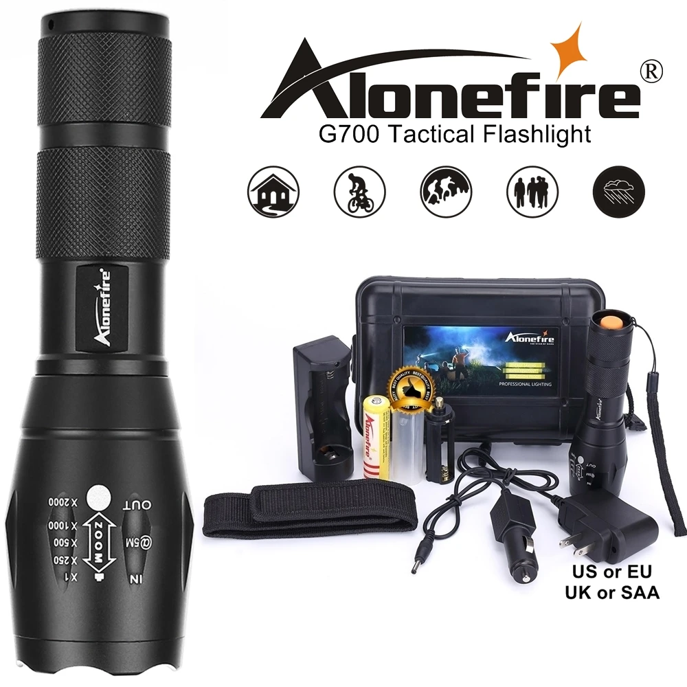 Potente linterna G700 Cree XML T6 L2 led de aluminio resistente al agua linterna de Camping linterna táctica AAA 18650 batería recargable|e17 xm-l|e17 xm-l t6xm-l t6 5000lm - AliExpress