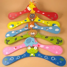 100 шт новые милые Мультяшные животные деревянные вешалки для детских вещей детская вешалка 6 стилей DHL бесплатно# TG34