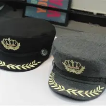Шапки Корона вышитые значок военных Шапки плоской вершиной унисекс Темно-Шапки полиэстер красивые шапки Four Seasons для людей