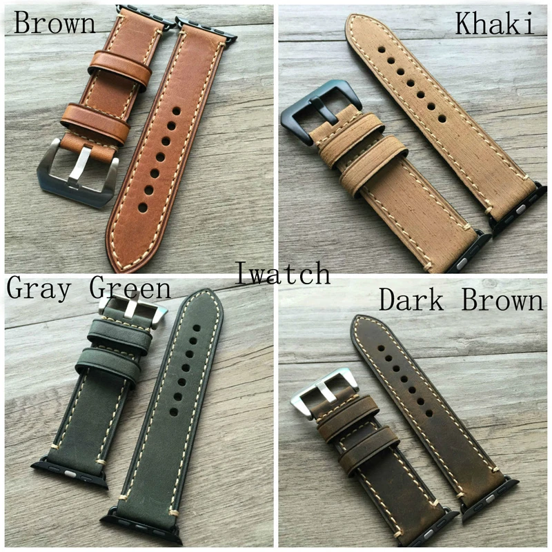 38mm 42mm Apple Watch Band Handmade Soft Genuine Leather Watch Strap For Iwatch Apple Watch With