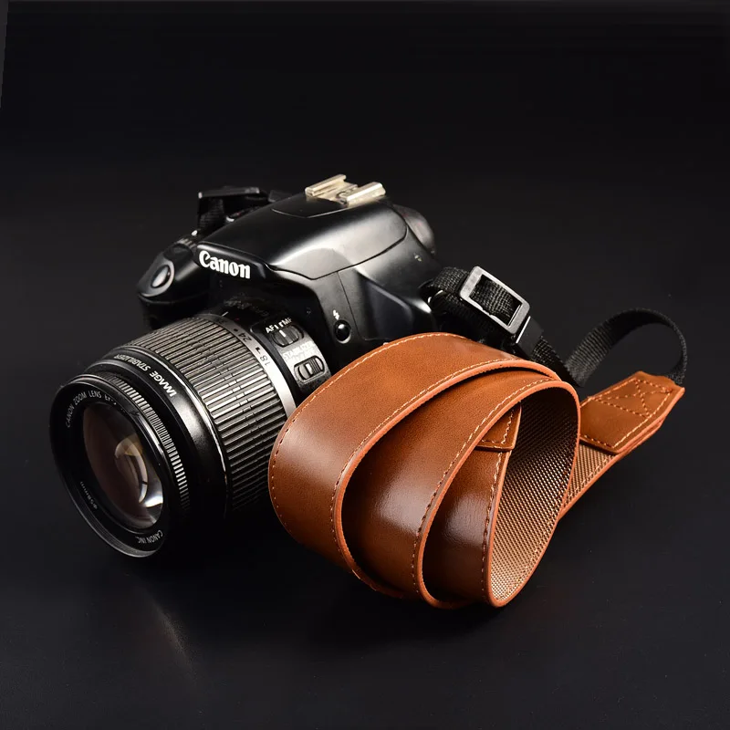 Универсальный кожаный DSLR Камера подходит небольшой одноножный ремешок на шею