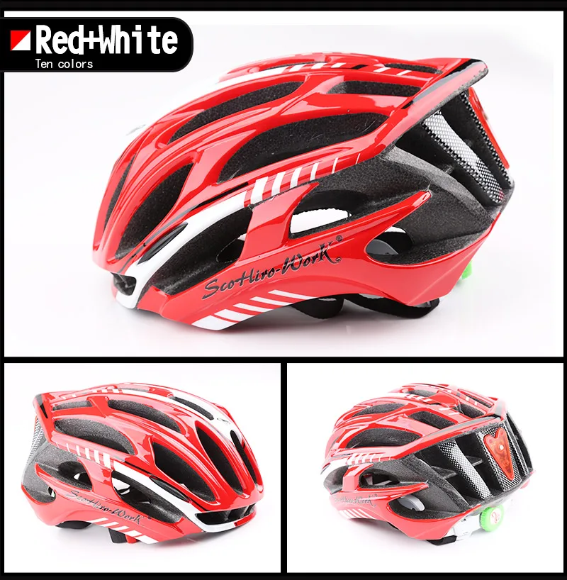 Cycling Helmet Integrally-molded Bicycle Helmet Road Mountain MTB Bike Ultra light Helmet With LED Lights Glasses Bike Equipment (5)