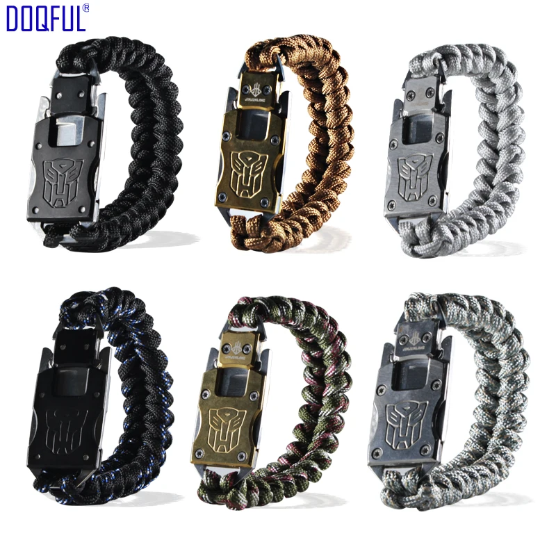 

100pcs/lot Tactical Handmade Umbrella Rope Bracelets EDC Survival Emergency Self Defense Camping Hiking Outdoor Escape Bracelet