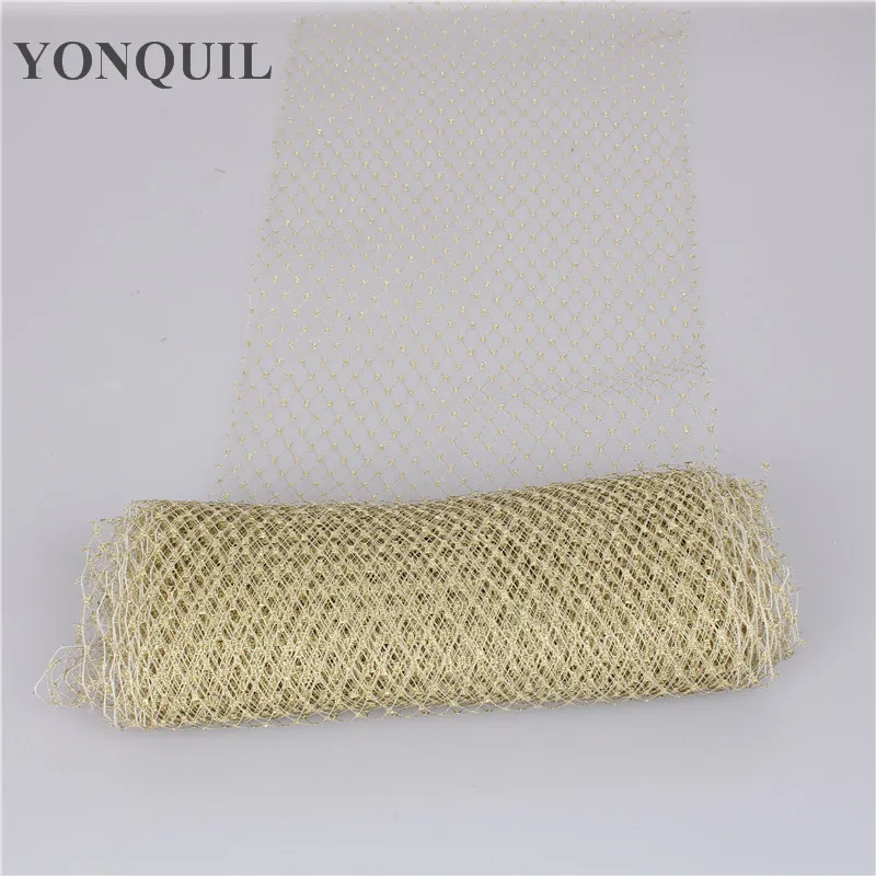 

Gold Colors veils 23CM Width Russian Veiling DIY hair accessories Netting wedding Birdcage veill Fabric For Women headpiece