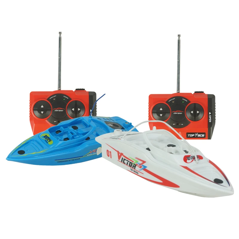 

2Pcs/Set High Speed RC Boat 4CH 2.4V 27MHZ/40MHZ Radio Remote Control Fishing Boat Plastic Mini RC Ship With Inflatable Pool