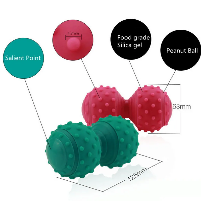 2 шт. фитнес-мяч пищевой силикагель выпуклый арахисовый шар расслаблять мышцы Спорт Тренировка йоги мяч пилатес точечный массаж мяч