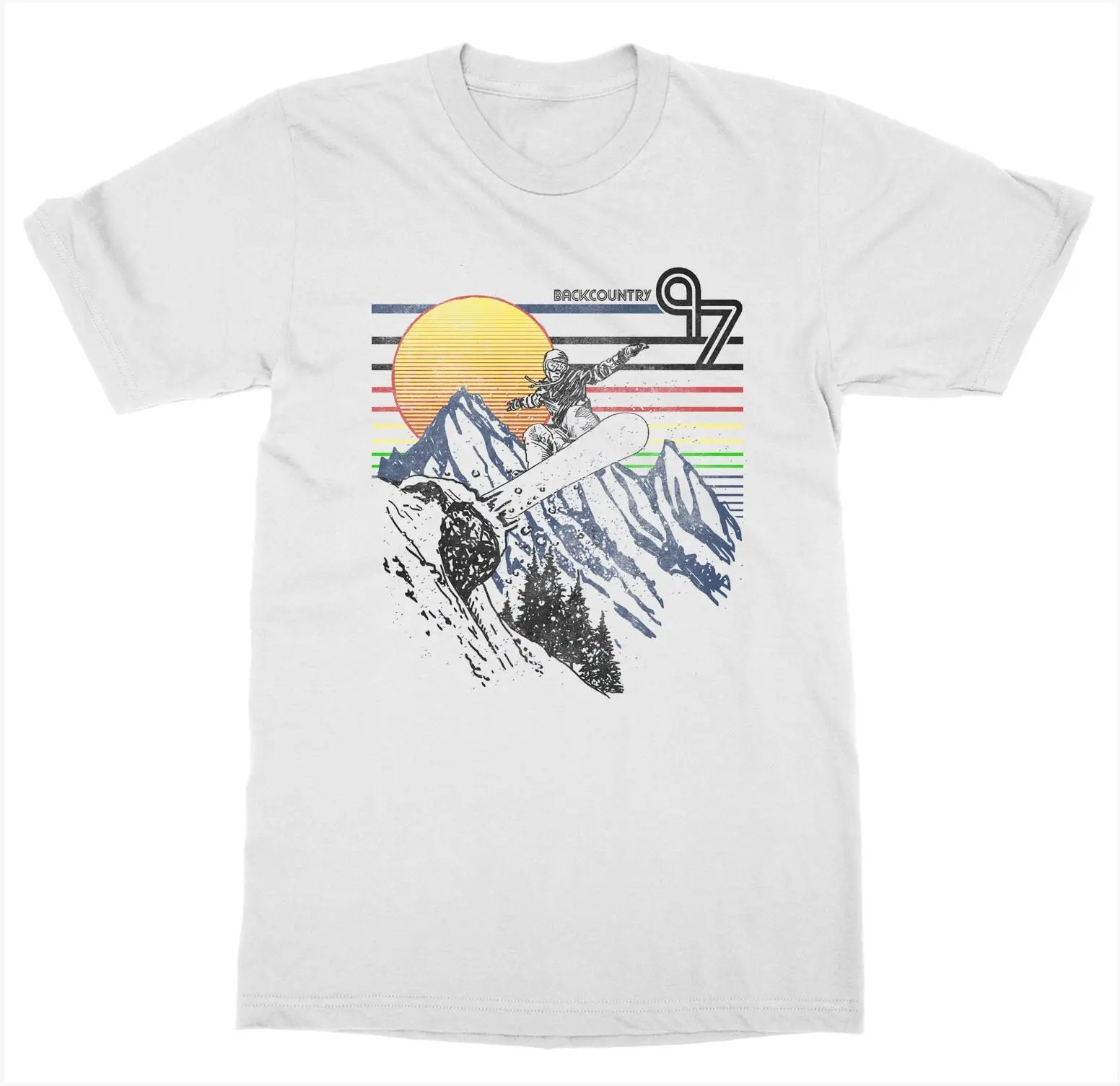 

2019 New Men'S Backcountry T-Shirt Snowboard Mountain Air Powder Rail Freestyle Backside Fakie Tee Shirt