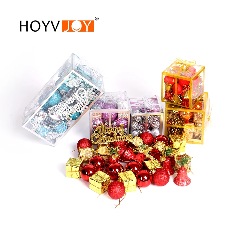 

HOYVJOY Christmas Decoration Set 32PCS Per Bag Boll Box Drum Bell Word Brand Holiday Decor