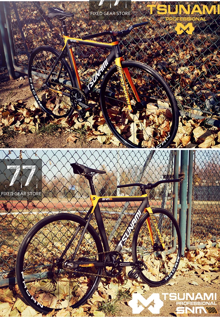 Clearance TSUNAMI Aluminium Broken wind Fixed Gear Frameset Fork 700c x 52cm 54cm Fixie frame Track High Quality Bicycle Parts SNM300 16