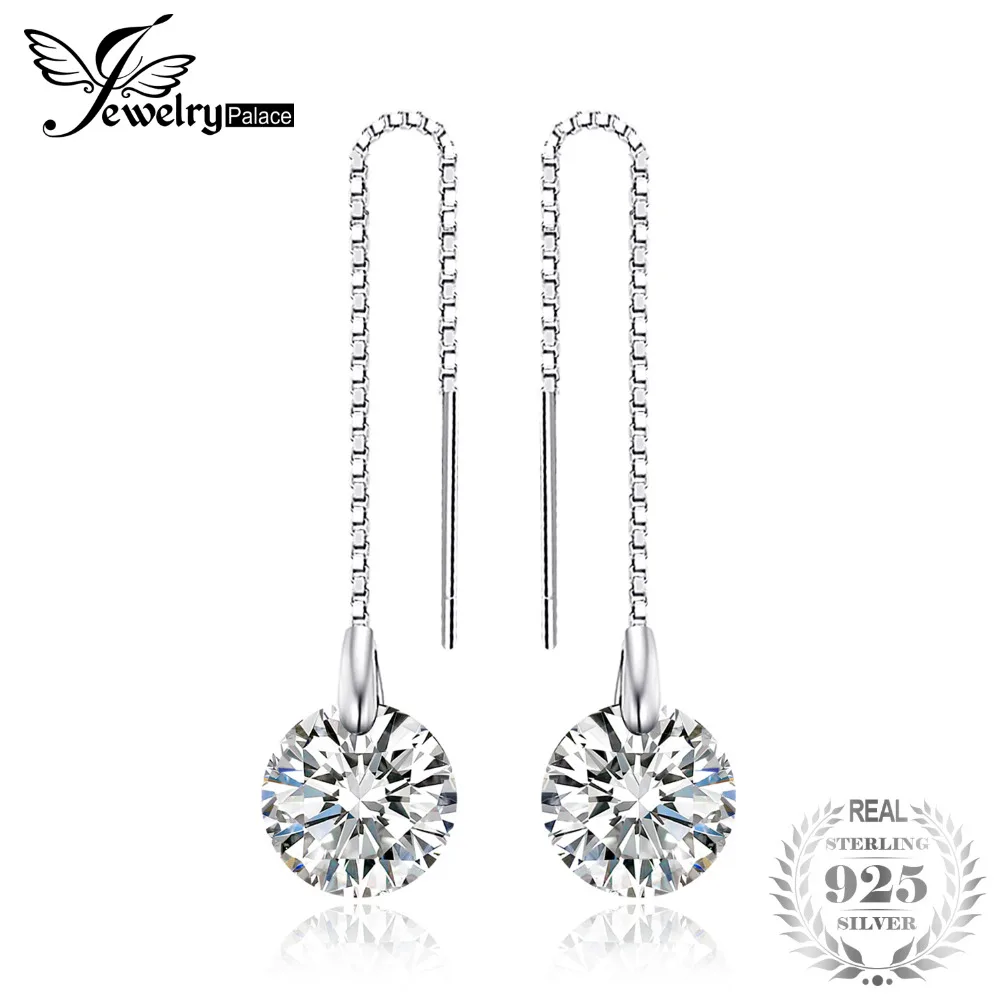 Jewelrypalace Круглый Мода 8 мм 5.0ct связаны Серьги Подлинная стерлингового серебра 925 новинка 2016 для Для женщин Красивые ювелирные изделия - изображение