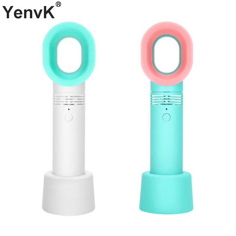 Handheld Bladeless Mini Fan Air Cooler USB Rechargeable Ventilator With LED Ligth Display Portable For Outdoor/travel | Бытовая техника