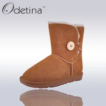 Odetina Brand Australian Women Snow Boots Ug Large Size Flat Nubuck Leather Boots Women Ankle Boots Platform 2016 Winter Shoes
