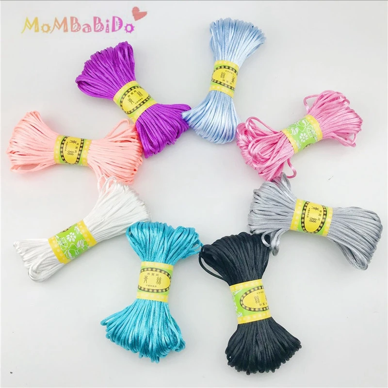 

1mm Satin Cords 20M/Lot DIY String Nylon Rope Accessary&Findings Baby Silicone Teething Bead Necklace Jewelry Cord