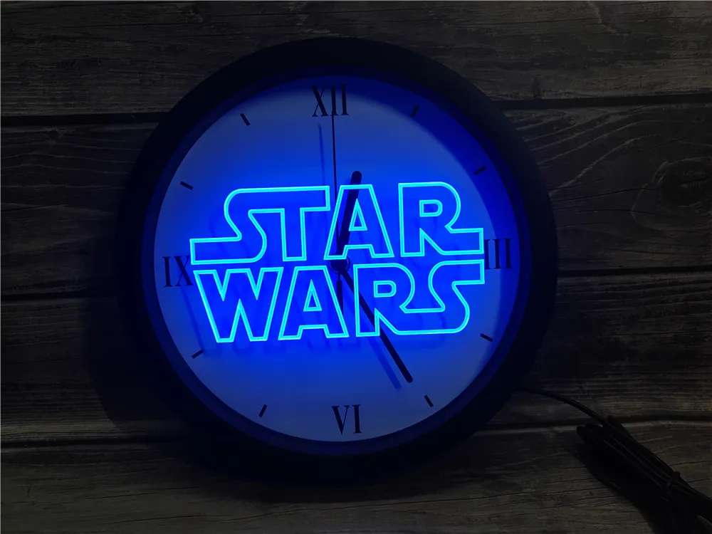 

0C113 Star Wars Bar Beer APP RGB 5050 LED Neon Light Signs Wall Clock