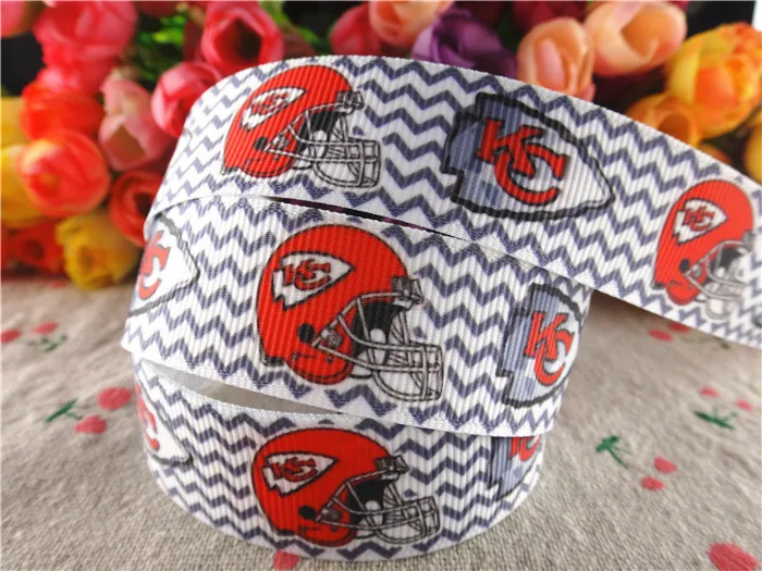 15100224, 7/8' (22mm) 10 yards sports team logo printed grosgrain