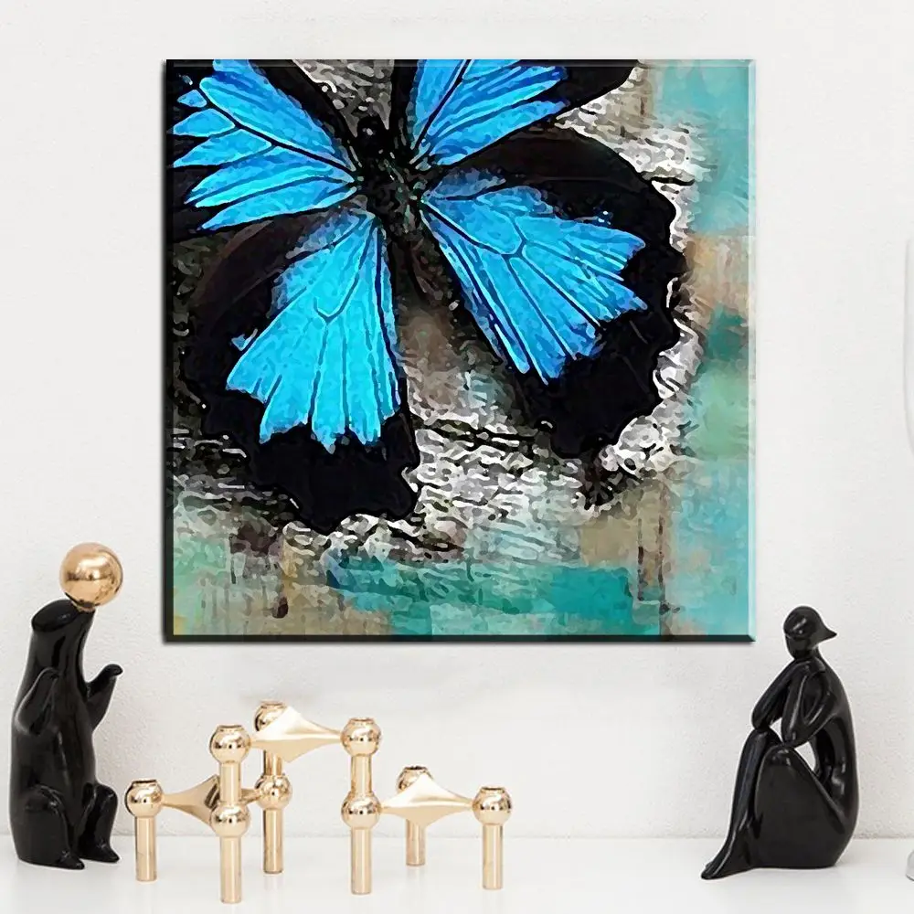 Современные печатные картины холст рамка 1 Piece/Pcs голубая бабочка фотографии Wall Art