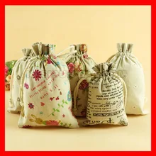 20 шт./лот тканевая льняная Подарочная сумка на шнурке