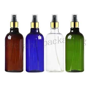 

12pcs/lot 500ml PET Bottles With Gola collar Spray Pump Container High-grade Empty Plastic Spray Bottle Refillable Perfume