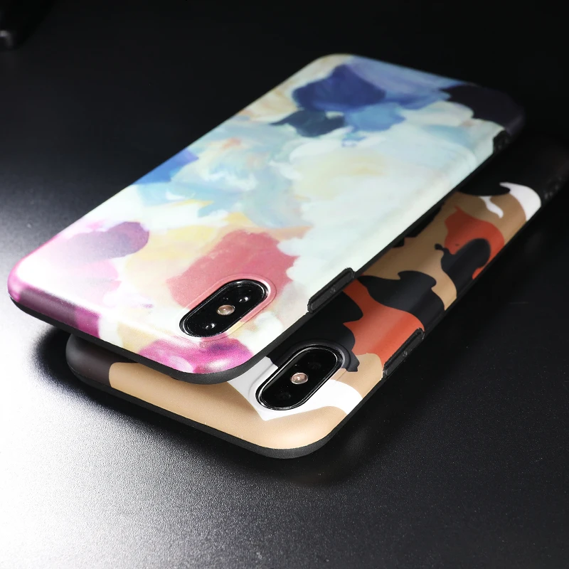 4 SoCouple Colorful Camouflage Phone Case For iphone X Xs max XR 6 6S 7 8 Plus Cute Abstract Graffiti Pattern Soft TPU Cases