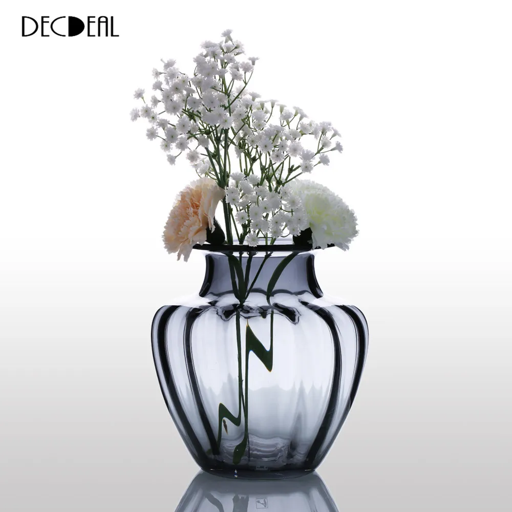 Popular Designer Glass Vasesbuy Cheap Designer Glass Vases Lots - Glass Vase Modern Design Hand Blown Jar Shaped Glass Vase Ribbed Design Vasefor Home Decoration popular designer glass vasesbuy cheap designer glass vases lots - glass vase modern design hand blown jar shaped glass vase ribbed design vasefor home decoration