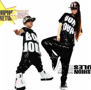 

2014 New fashion Kids performance wear punk Trousers children sweatpants costume Personality sequins harem Hip hop dance pants