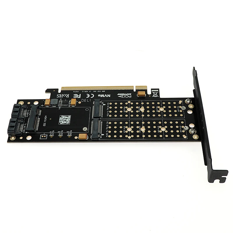 Оптовая продажа M.2 NVMe mSATA ssd PCI express Card Express 3 0X16 NGFF в 1 карта адаптера