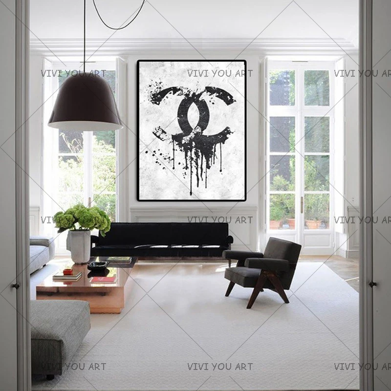 

Christmas Gifts Handmade high quality thick knife abstract oil painting Black And White Channel abstract on Canvas Painting