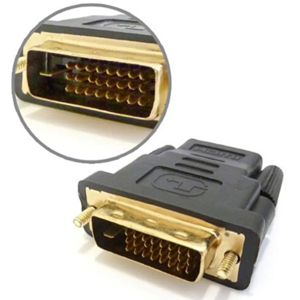 Besegad позолоченный DVI D (24 1) Мужской HDMI Женский Видео переходник конвертер для HDTV ЖК