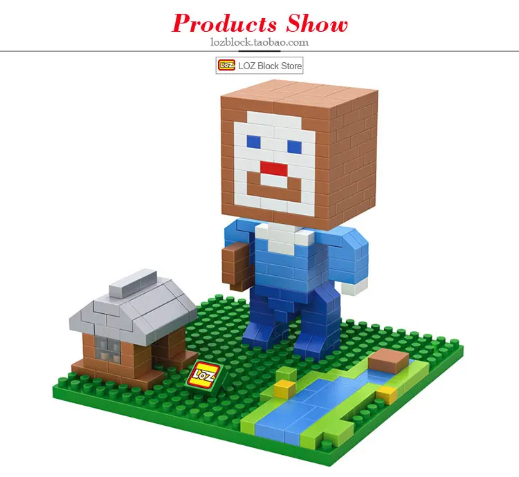 Kopen LOZ NanoBlocks Cartoon Leuke Diamond Bouwstenen intellectuele power Steve II Action figures Onderwijs Kinderen Speelgoed Gift