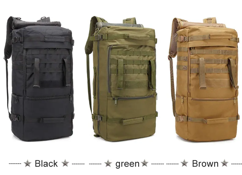 Bolsa de Caça Náilon à Prova Bolsa de Esportes ao ar Livre Militar Tático Acampamento Portátil Molle Mochila Oxford Dwaterproof Água 60l 18 Esporte e Lazer