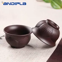 2 шт./лот 50 мл Исин фиолетовая глиняная чашка для чая Zisha китайский Кунг Фу Чай Комплект Посуда для напитков Малый чашки мини Саке чаши ручной работы