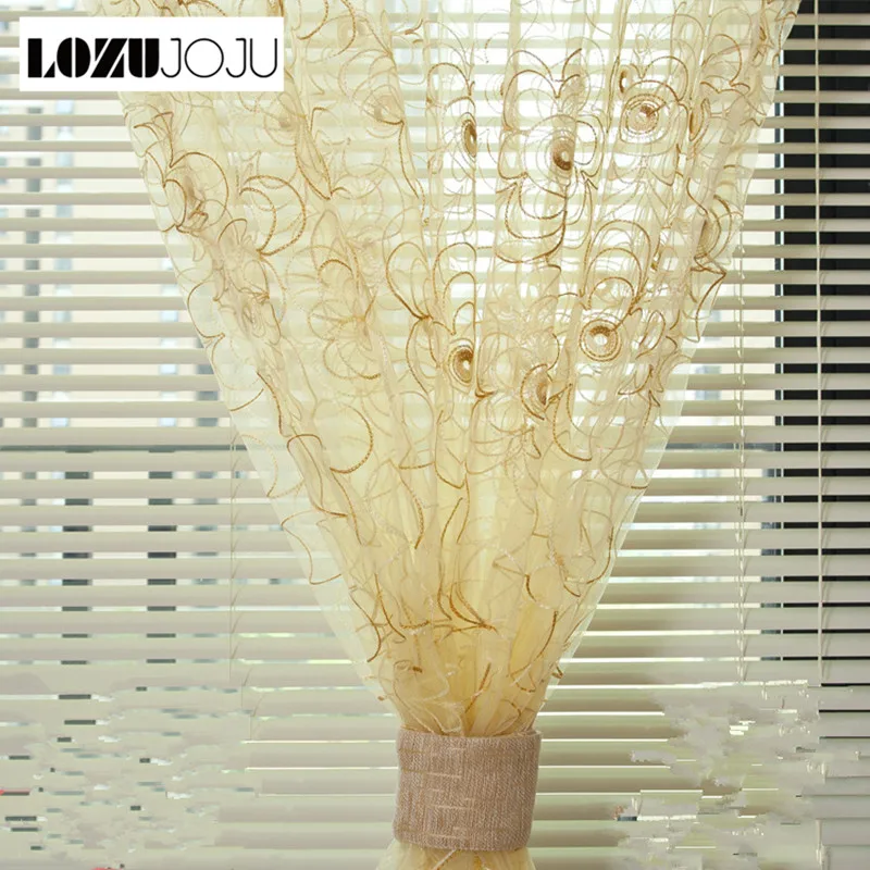 Простая занавеска LOZUJOJU прозрачная для окна с вышивкой|sheer curtains|embroidered sheer