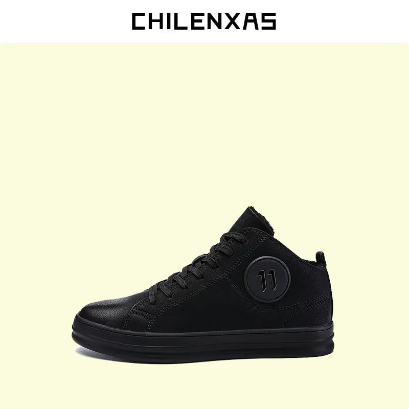 

CHILENXAS 2017 Spring Autumn Leather Shoes Men Casual Height Increasing Breathable New Fashion Ankle Boots Waterproof Lace-up