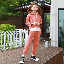 2017 Autumn Girls Fashion Outfit 2 pcs Clothes Orange Halloween Costumes Clothing Set for Teens Age56789 10 11 12 13 T Years Old