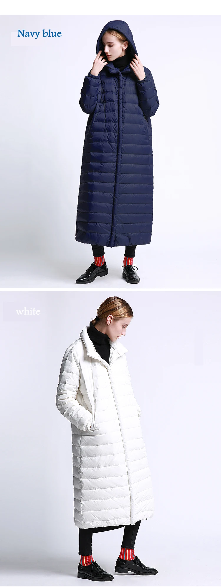 Европейский Модный минималистичный стиль, утолщенная зимняя куртка-пуховик, парка с капюшоном, теплое пальто большого размера, свободная верхняя одежда