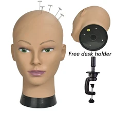 Лысый манекен голова с зажимом Женский манекен голова для парика делая манекен для шляп косметологический манекен голова для тренировки макияжа