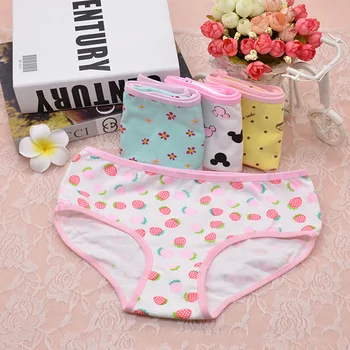 

3-Pack Teenage Lace Pants Underpants Floral Young Girl Briefs Candy Colors for Girls Short Panties Kids Underwear 8-16Y