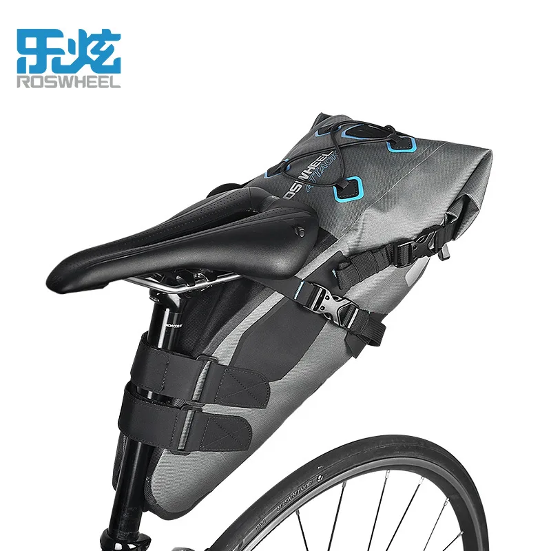 

Roswheel Attack Series 7L 100% Waterproof Cycling Bicycle Bags Bike Tail Saddle Bags Seat Packs Storage Pouch Carrier