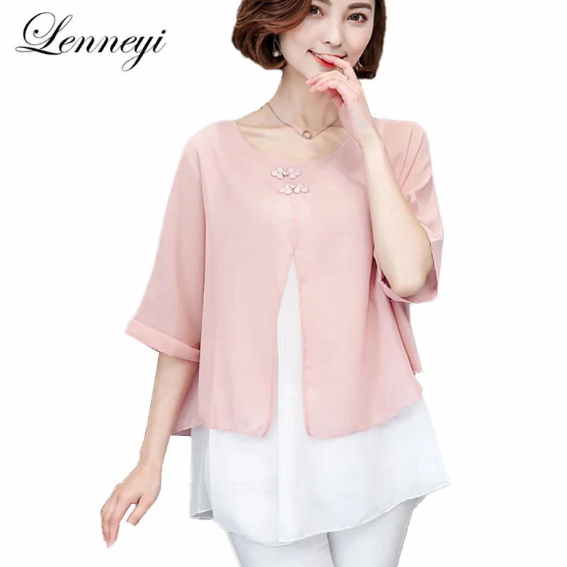 

New Fashion Plus Size Tops 2019 Summer Blouse Woman Chiffon Loose Blouse Shirt Women Batwing Sleeve Ladies Tops Blusa Feminina
