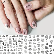 1 шт 3D слайдер для ногтей черная Россия письмо наклейка текст надпись клей маникюр Советы украшения для ногтей