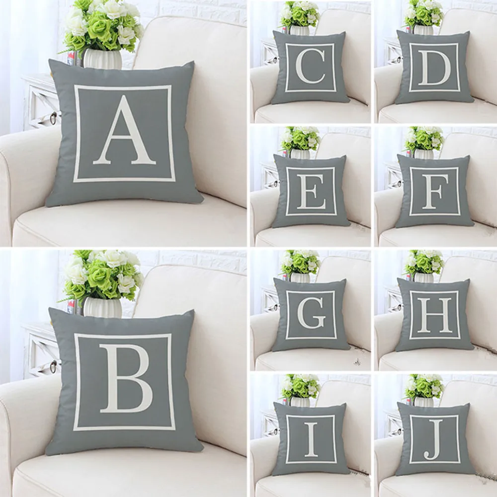 

BZ058 Letter Pillowcase Sofa Car Pillow Cover Washable Cotton Pillow Case Home Textile 45cm*45cm/18"x18"Inch