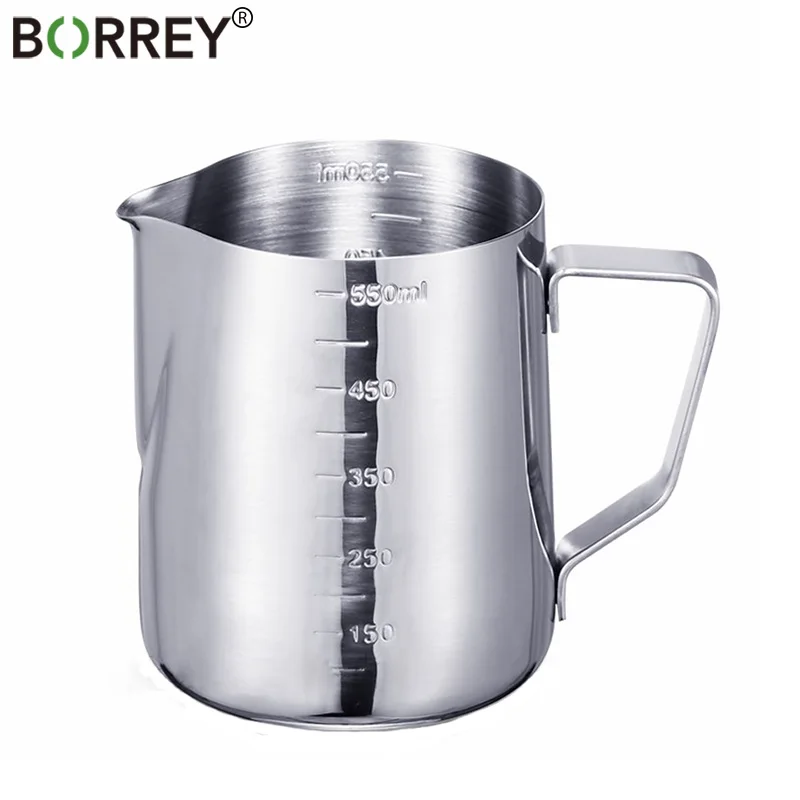 

BORREY Stainless Steel Milk Frothing Jug Espresso Coffee Pitcher Metal Milk Jug Barista Craft Coffee Milk Frothing Jug Pitcher