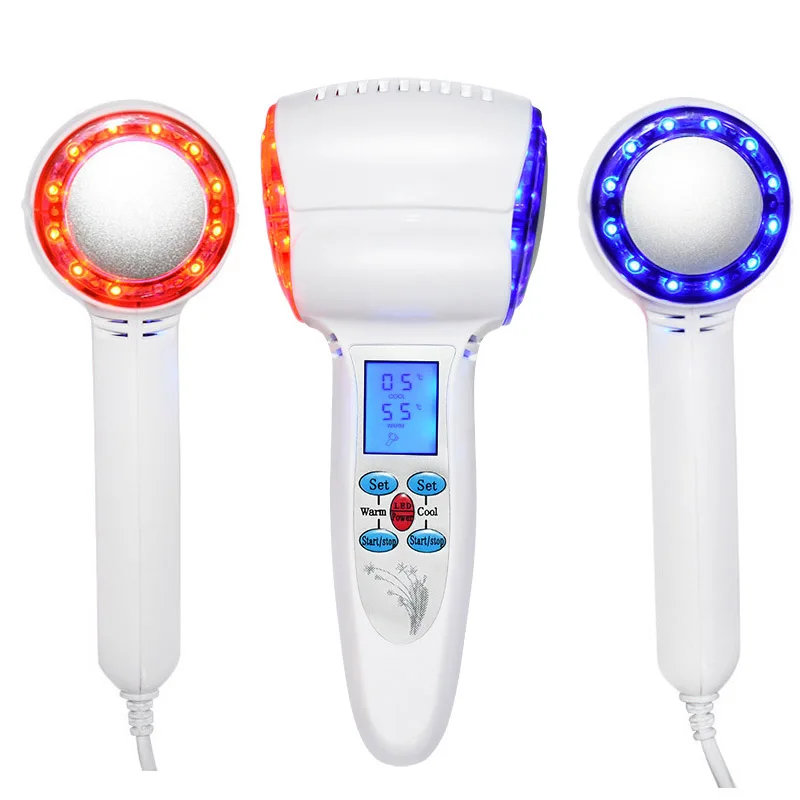  LED Light Photon Lymphatic Face Massager LCD Cryotherapy Hot Cold Hammer Cryotherapy Shrink Pore Fa - 4000007678983