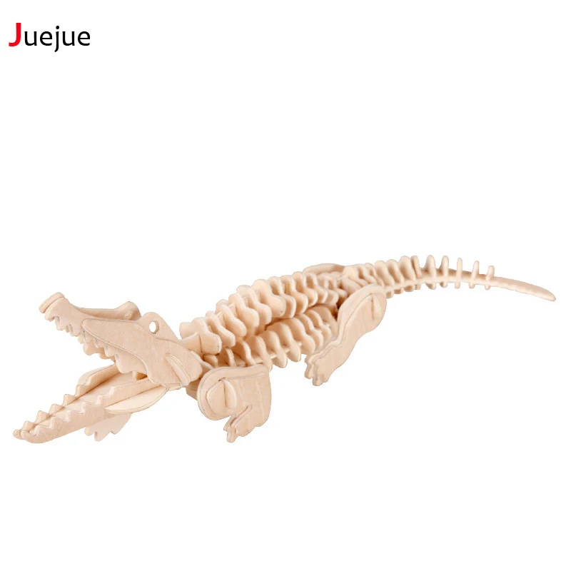 3D деревянные пазлы в виде животных Крокодил павлин меч дракон игрушка "Змея" Сделай сам раскраска ручной работы Развивающие игрушки для детей Подарки для детей