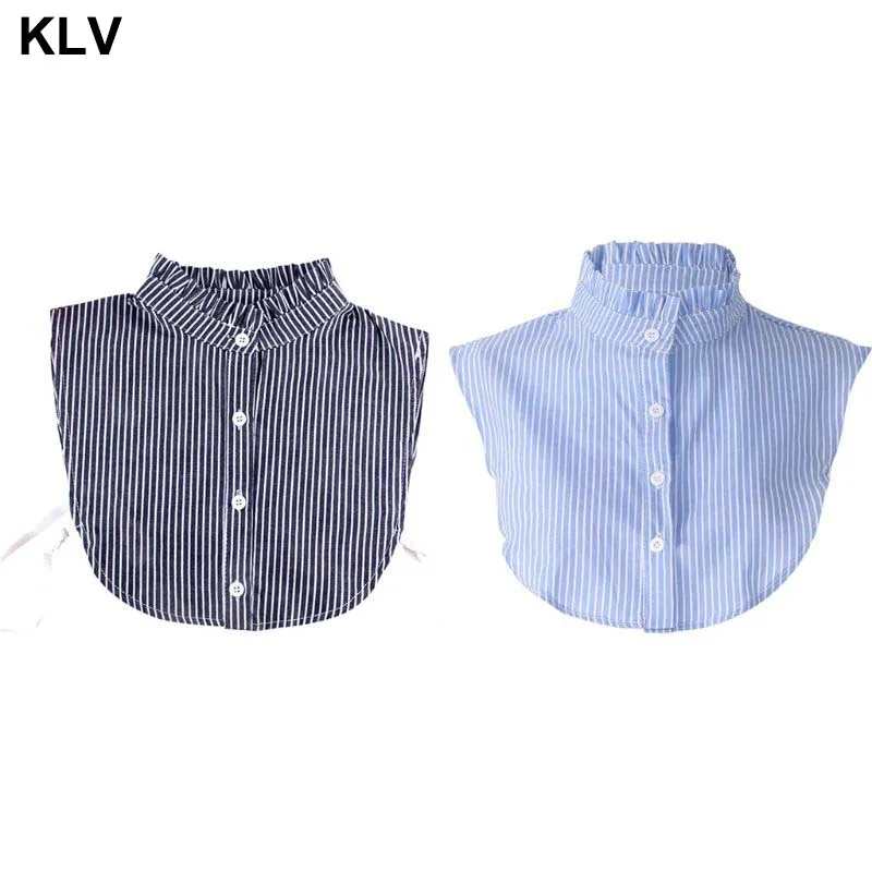 

Women Detachable False Fake Collar Ruffle Striped Shirt Clothes Accessory
