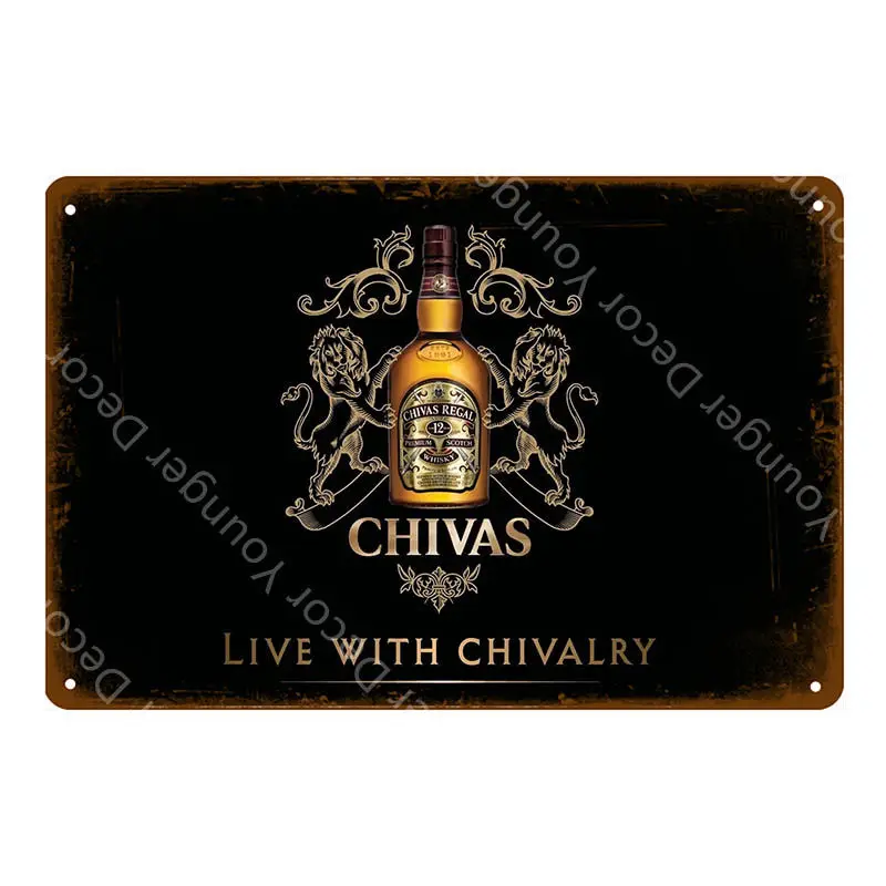 Винтажный пивной плакат Chivas Regal металлические жестяные вывески классические напитки виски декоративная табличка Настенная Наклейка для паба бара клуба домашний декор - Цвет: YD6156D