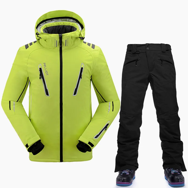 Pelliot-30 градусов бренд лыжный костюм для мужчин водонепроницаемый 10K лыжная куртка сноуборд брюки мужские дышащие Сноубординг костюмы Снег Открытый - Цвет: 06