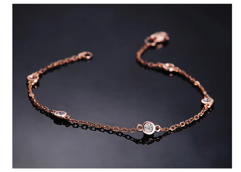 18k Pure Rose Gold Natural Bracelet Women Fashion Bangle Romantic Female Jewelry Girl Gift Party Trendy Hot Sale Good