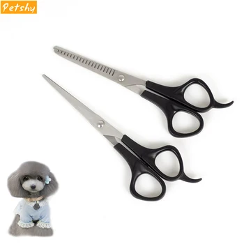 

Petshy Pet Hair Cut Scissors Clippers Flat Tooth Dogs Cats Grooming Tools Safety Animal Hairdressing Thinning Cutting Scissor