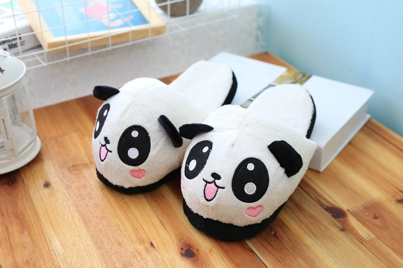 Millffy cute panda animal lovely plush home slipper adult funny slippers panda slippers indoor shoes sweet home shoes